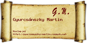 Gyurcsánszky Martin névjegykártya