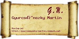 Gyurcsánszky Martin névjegykártya