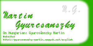 martin gyurcsanszky business card