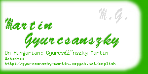 martin gyurcsanszky business card